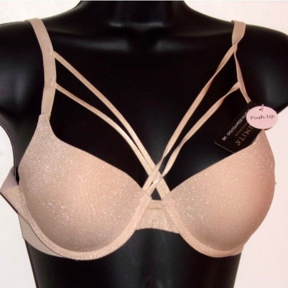 Youmita Frosted Almond Strap Cross Front 34C Bra NWT